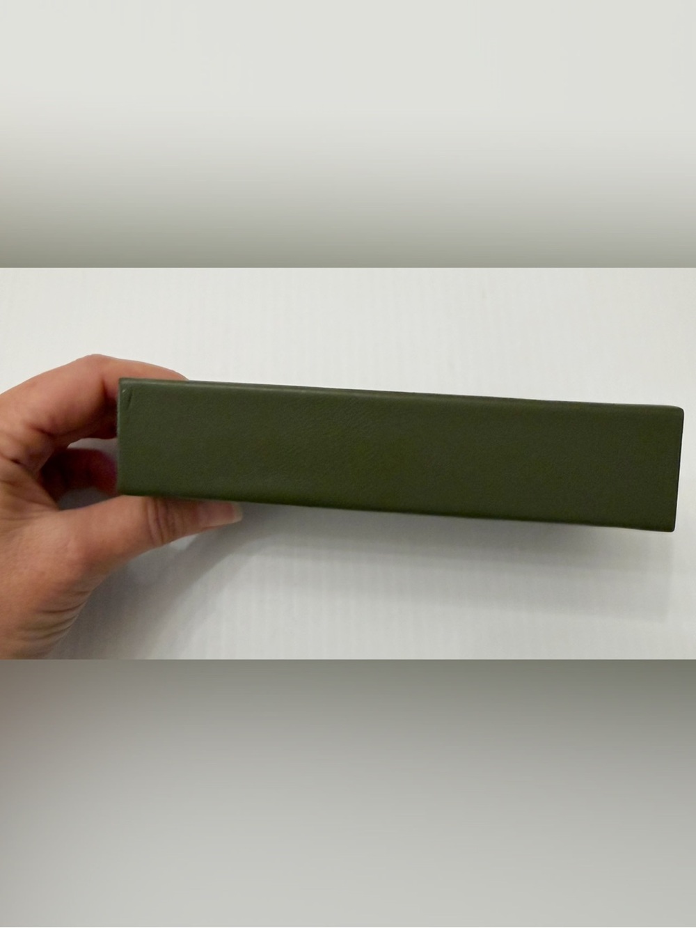 Longchamp Sunglass Eyeglass Case Olive Green Triangle Shape Lime Interior - Picture 3 of 10
